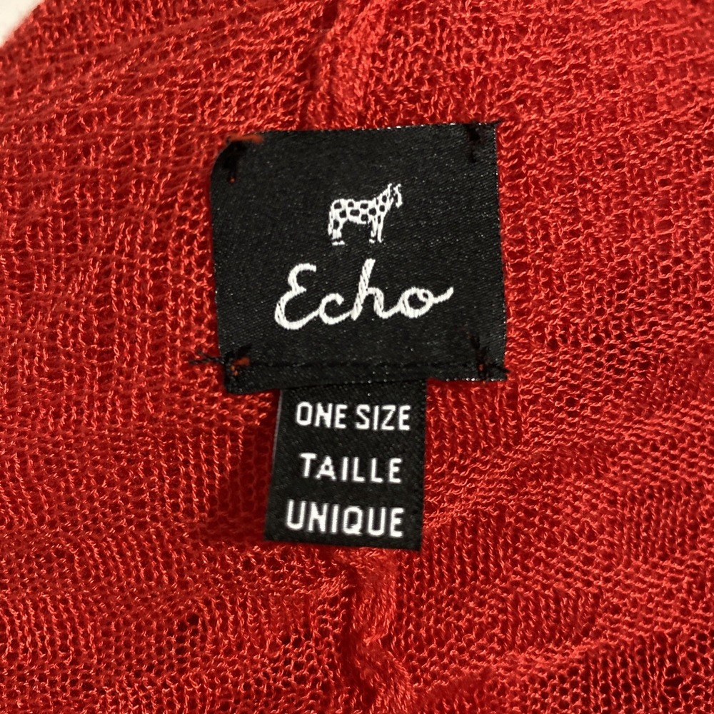 ECHO Red Knit Shawl Cardigan Wrapper‎ Topper Convertible Rayon ONE SIZE - Picture 5 of 7